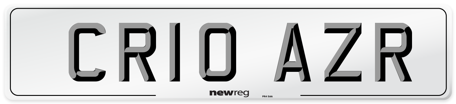 CR10 AZR Number Plate from New Reg